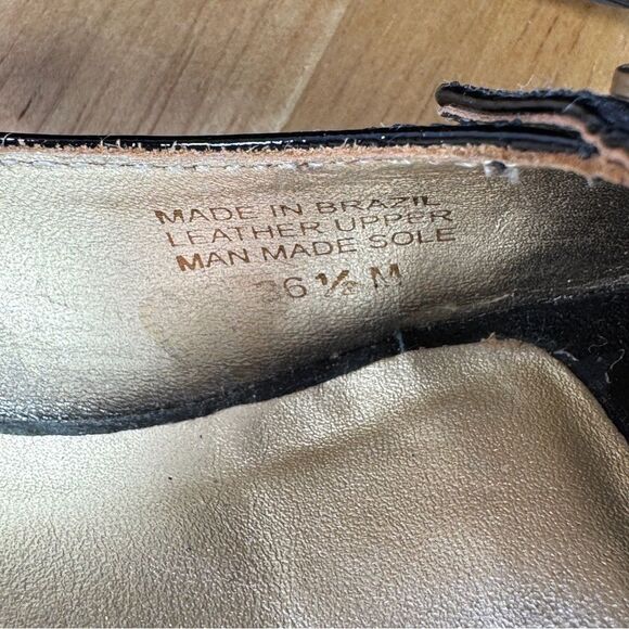 Lilly Pulitzer Patent Leather Peep Toe Wedge Heels Black 36.5 US 6 - Picture 12 of 13